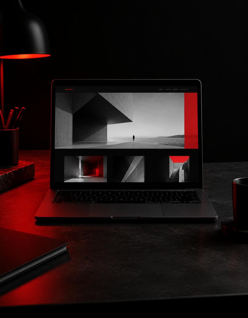 Illustrative business website displayed on a laptop